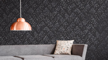 Vinyltapete New Walls 50's Glam Livingwalls Retro Schwarz Metallic Grau 945