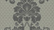 Echtflock-Tapete Luxury wallPaper Vintage Ornamente Architects Paper Grau Metallic 444