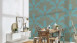 Vinyltapete Trendwall 2 Blumen & Natur Vintage Türkis 594